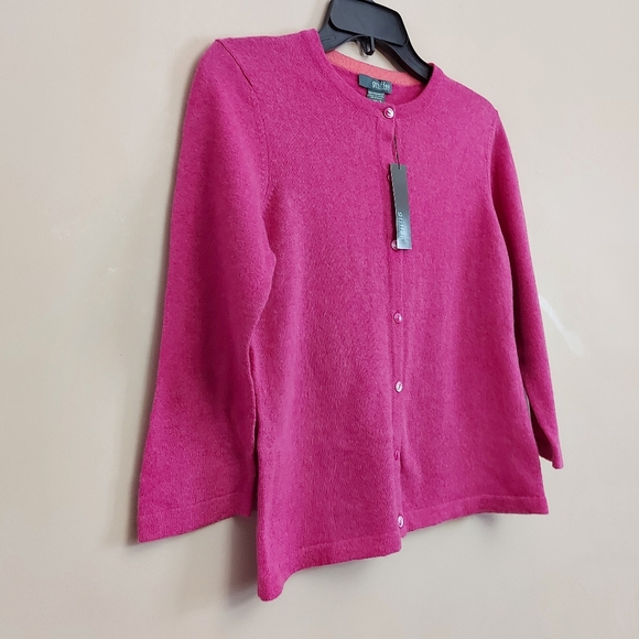 Griffen Cashmere pink 2 ply cardigan sweater size small - Picture 2 of 7